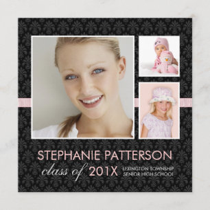 Chic Lifetime 3 Photo Graduation Announcement