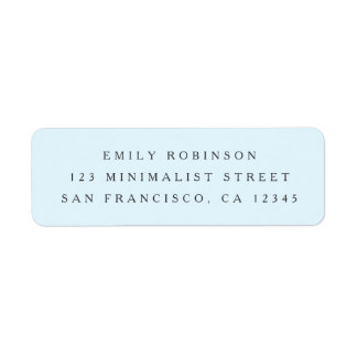 Chic light baby blue minimalist return address