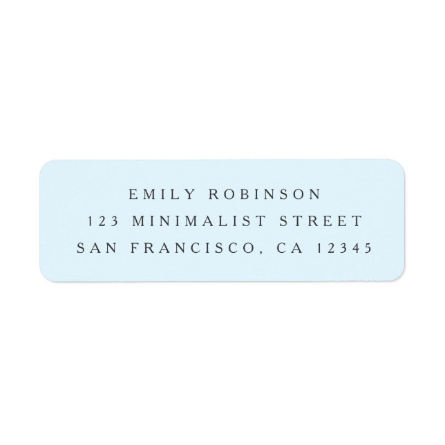 Chic light baby blue minimalist return address (Front)