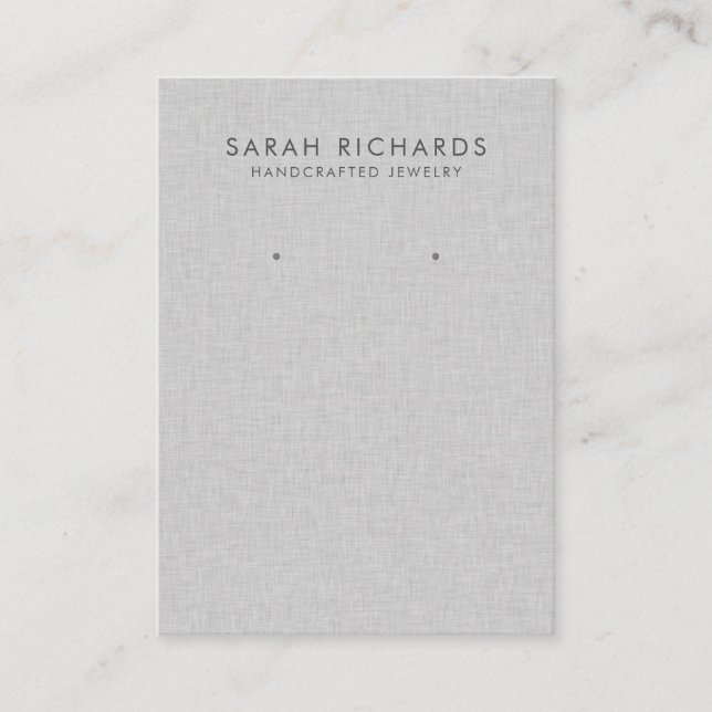Chic Light Grey Minimalist Jewellery Earring Displ Business Card (Front)