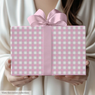 Chic Light Pink Chequered 60th Birthday Gift Wrap