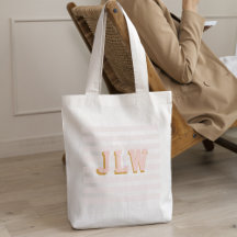 Chic Light Pink Preppy 3-letter Monogram Canvas