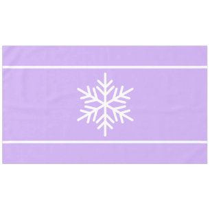 Chic Light Purple Nordic White Snowflake Stripes Tablecloth