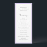 Chic Lilac Modern Wedding Programme<br><div class="desc">Modern wedding program featuring a simple design with the headers in a combination of an elegant script and modern sans serif font.</div>
