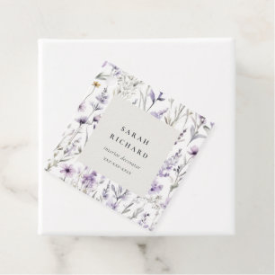 Chic Lilac Purple Wildflower Butterfly Business Favour Tags