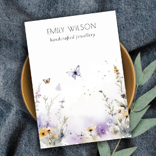 Chic Lilac Wildflower Blank Logo Jewellery Display Business Card