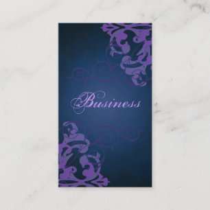 Chic Liliac Scroll Blue Business Card