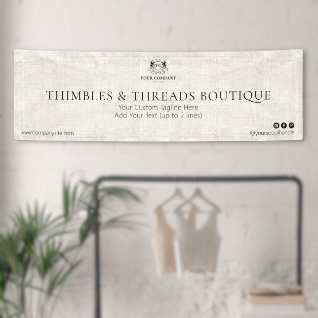 Chic Linen Elegant Business Logo Event Marketing  Banner (Creator Uploaded)