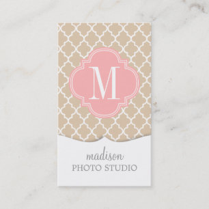 Chic Linen Moroccan Lattice Personalised Business Card