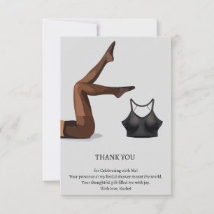 Chic Lingerie Theme Bridal Shower Thank You Card