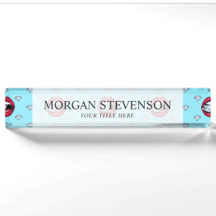 Chic Lips Diamond Girly Nameplate
