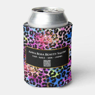 *~* Chic LIPS Glitter Animal Leopard Spots QR Can Cooler