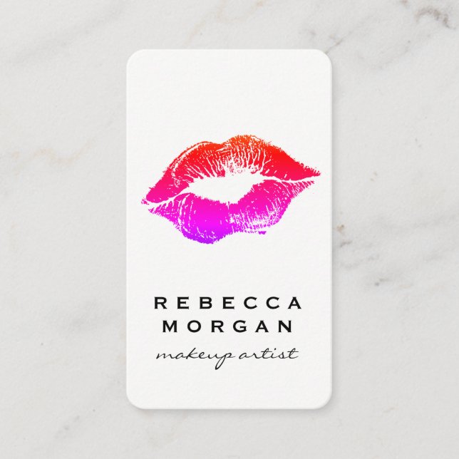 Chic Lipstick Kiss Business Card (Front)