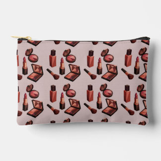 Chic Lipstick Pattern Makeup Accessory Pouch