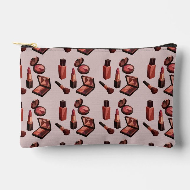 Chic Lipstick Pattern Makeup Accessory Pouch (Front)