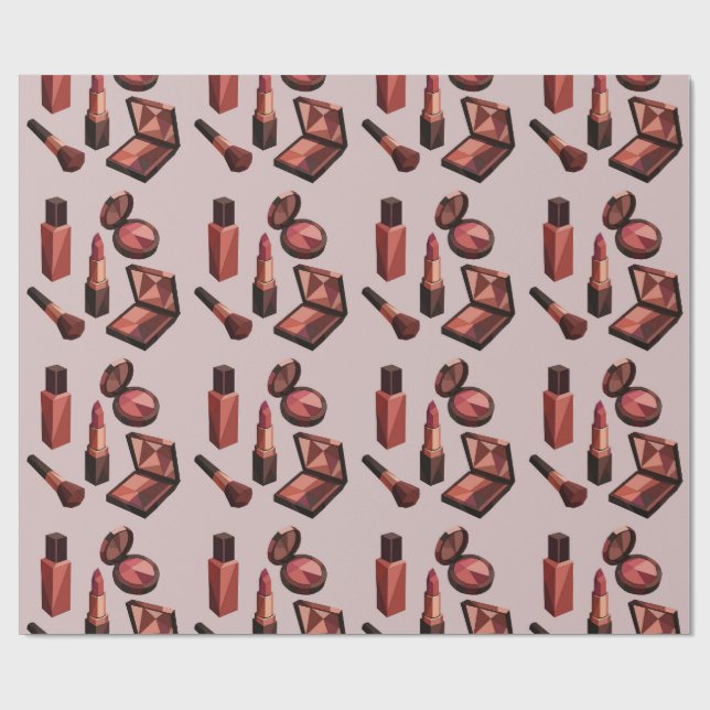Chic Lipstick Pattern Wrapping Paper (Flat)