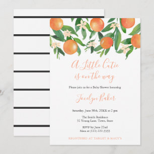 Chic Little Cutie Gender Neutral Baby Shower Party Invitation