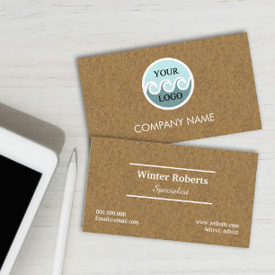Chic logo company kraft professional business card