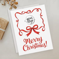 Chic Logo Red Christmas Company Ribbon Script