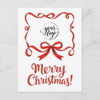 Chic Logo Red Christmas Company Ribbon Script