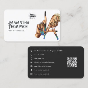 Chic Los Angeles LA Sign Nail Salon Branding Business Card