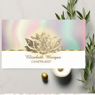Chic Lotus Flower Gold Yoga Instructor Business Card