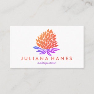 Chic Lotus Flowers Orange Red Purple Business Card