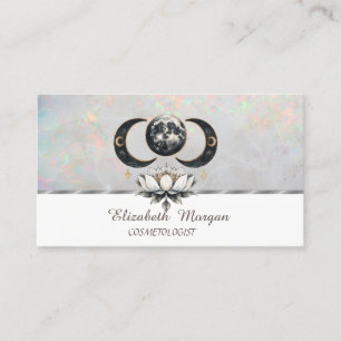 Chic Lotus Moon Opal Business Card