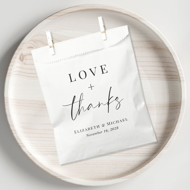 Chic Love And Thanks Wedding Favour Bags (Creator Uploaded)