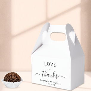 Chic Love And Thanks Wedding Favour Box