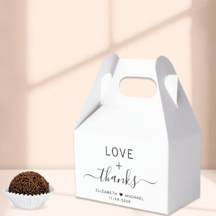 Chic Love And Thanks Wedding Favour Box