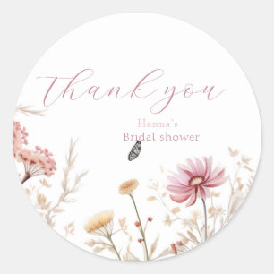 Chic Love in bloom Bridal shower   Classic Round Sticker