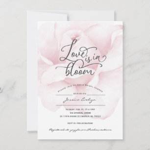 Chic love in bloom, calligraphy script rose shower invitation