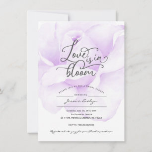 Chic love in bloom, calligraphy script rose shower invitation