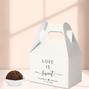 Chic Love Is Sweet Cream Wedding Favour Box