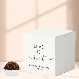 Chic Love Is Sweet Cream Wedding Favour Box