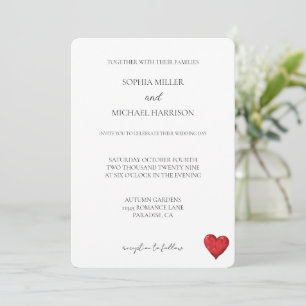 Chic Love Red Heart Wedding Invitation