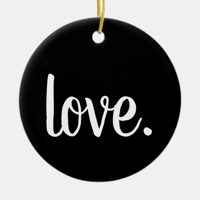 chic LOVE. script Ceramic Tree Decoration (Front)