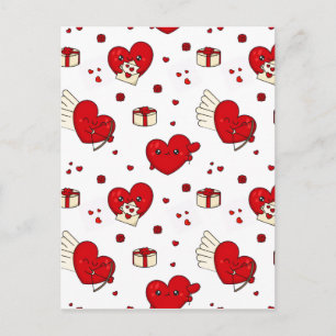 Chic Love-Themed Valentine’s Day Gift Red Heart Postcard