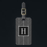 CHIC LUGGAGE/BAG TAG_MODERN BLACK/WHITE ZIGZAG LUGGAGE TAG<br><div class="desc">CHIC LUGGAGE/BAG TAG_MODERN WHITE ZIGZAG ON BLACK. BLACK TAG WITH WHITE MONOGRAM. BLACK WITH WHITE INFORMATION TEXT. MATCHES UGOBAGS LUGGAGE BAG</div>