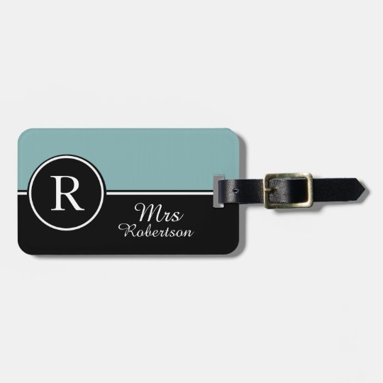 CHIC LUGGAGE/BAG TAG_MODERN "Mrs" SEAFOAM/BLACK Luggage Tag