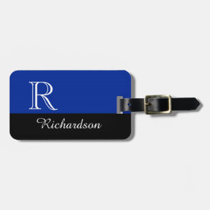 CHIC LUGGAGE TAG_BLACK/BLUE/WHITE INITIAL/NAME TAG