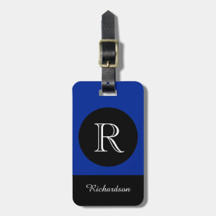 CHIC LUGGAGE TAG_BLACK/BLUE/WHITE INITIAL/NAME TAG