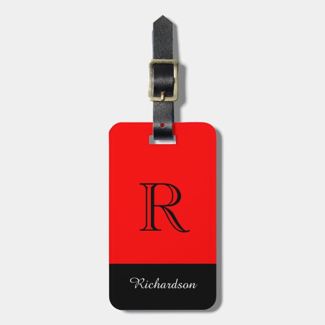 CHIC LUGGAGE TAG_BLACK/WHITE /RED TAG (Front Vertical)