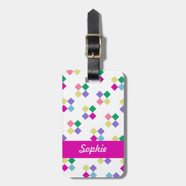 CHIC LUGGAGE TAG_MODERN PASTEL GEOMETRIC LUGGAGE TAG (Front Vertical)