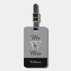 CHIC LUGGAGE TAG_"Mr & Mrs" 252 GRAY/BLACK/WHITE
