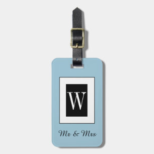 CHIC LUGGAGE TAG_"Mr & Mrs" BLACK/WHITE/BLUE Luggage Tag