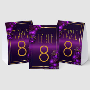 Chic Luminous Violets Purple Wedding Table Number