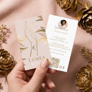 Chic Luxury Blush Pink Gold Tattoo Studio Artist Business Card