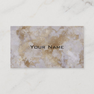 Chic Luxury Grey & Gold Marble Pattern Background Business Card